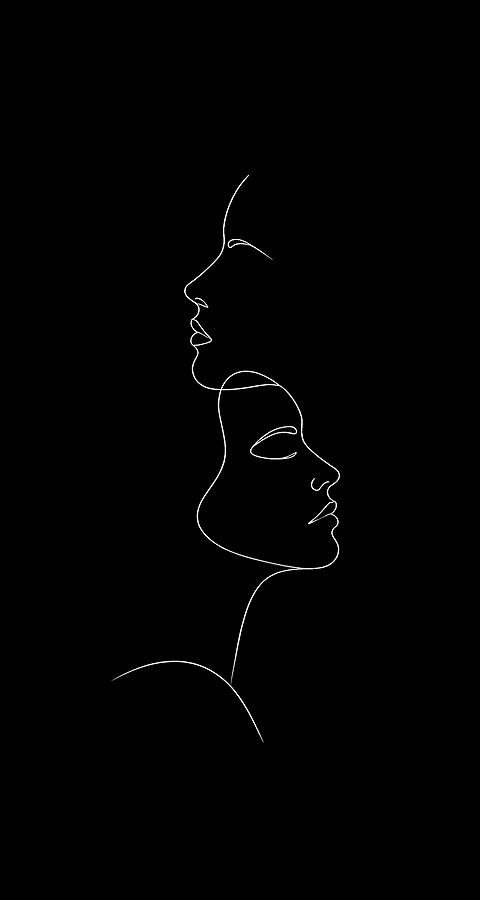 Minimalistische Schwarz Hintergrundbilder iPhone – Line Art 4K Wallpaper