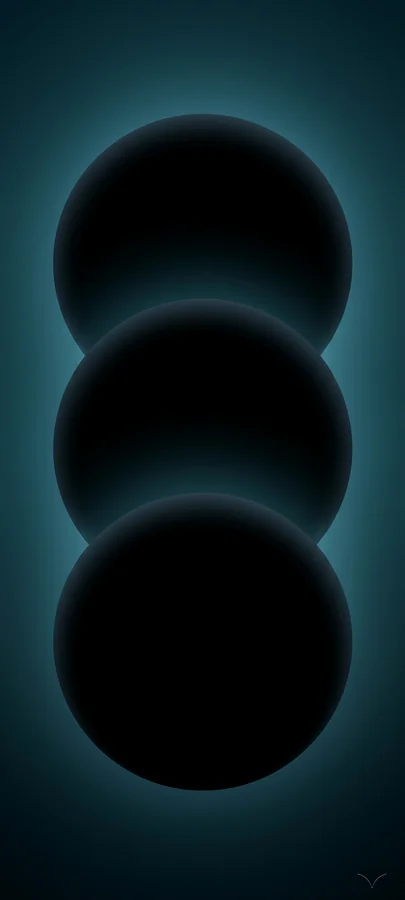 Minimalistische Schwarze Kugeln Hintergrundbild – Modernes AMOLED Wallpaper