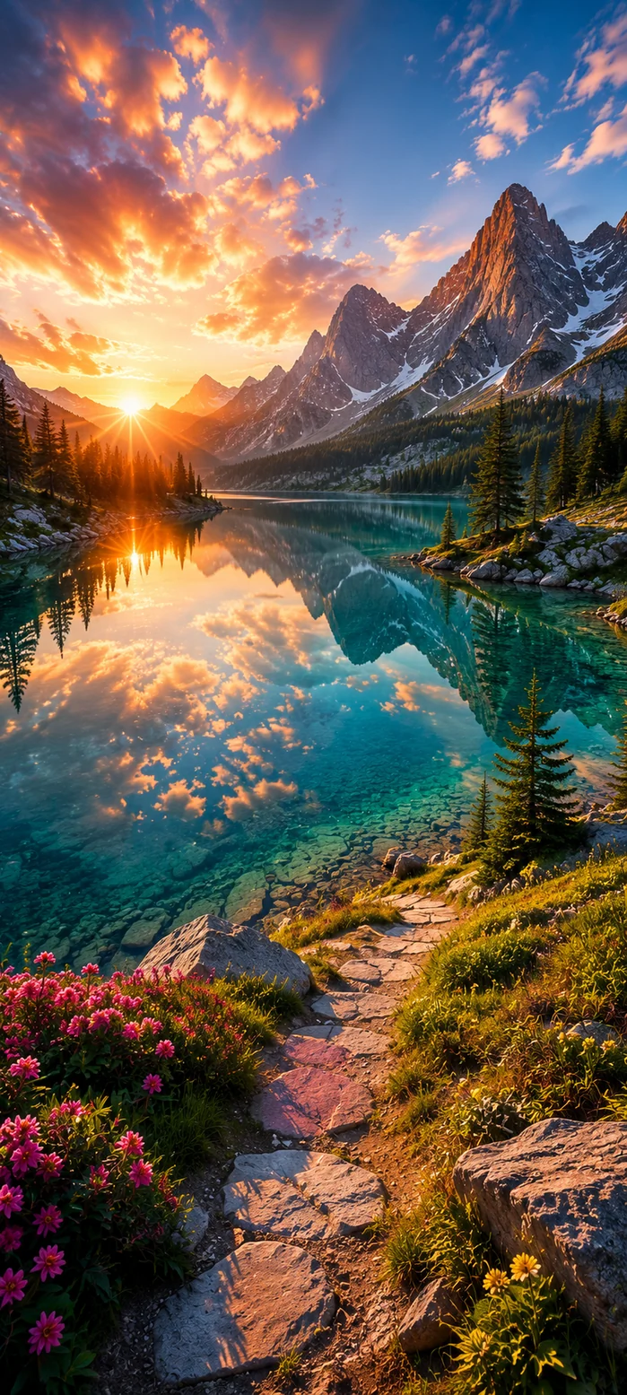 Natur Bergsee Hintergrundbilder – Kostenlose Hintergrundbilder 4K
