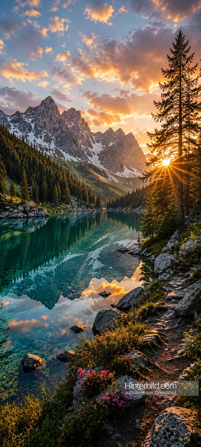 Natur Hintergrundbilder 4K – Magischer Bergsee