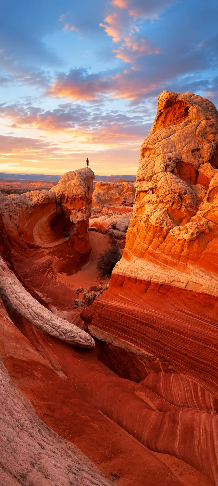 Berge Hintergrundbilder 4K – Rote Felsenlandschaft Bei Sonnenuntergang