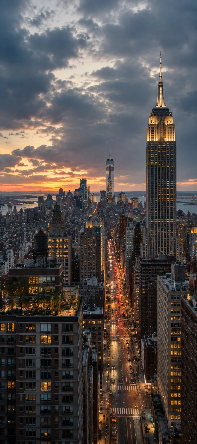 New York Wallpapers 4K – Empire State Building und Manhattan bei Nacht