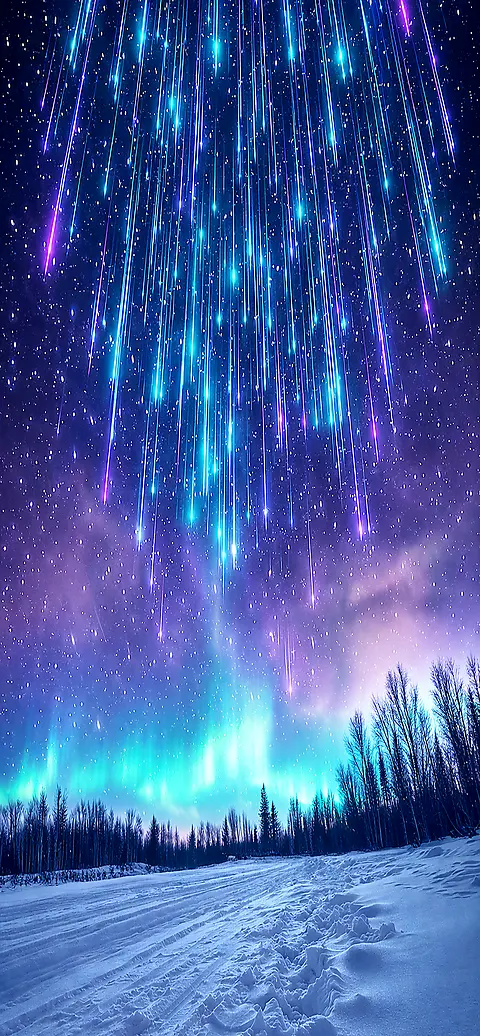 Nordlichter Meteor Wallpaper 4K – Atemberaubendes iPhone Hintergrundbild