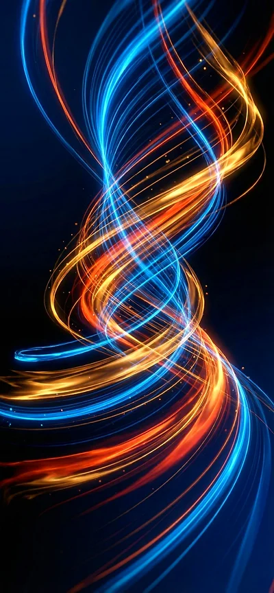 Original iPhone 17 Wallpaper Konzept: Abstraktes Licht in Orange & Blau