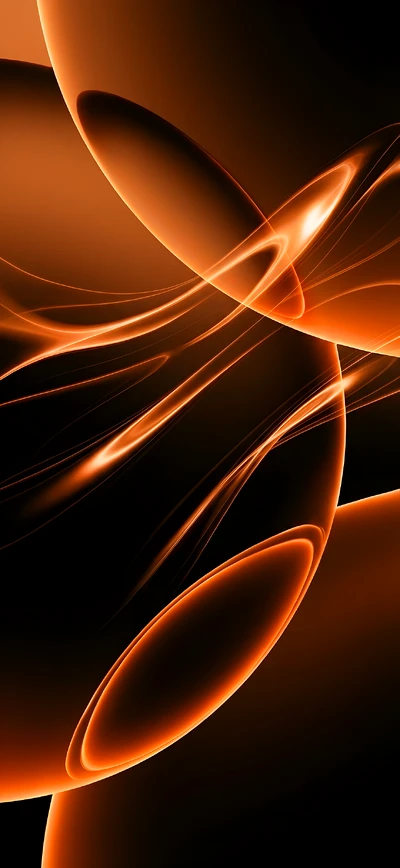 Originales abstraktes Orange iPhone 17 Wallpaper mit fließenden Lichtformen – modernes Hintergrundbild in hoher Auflösung