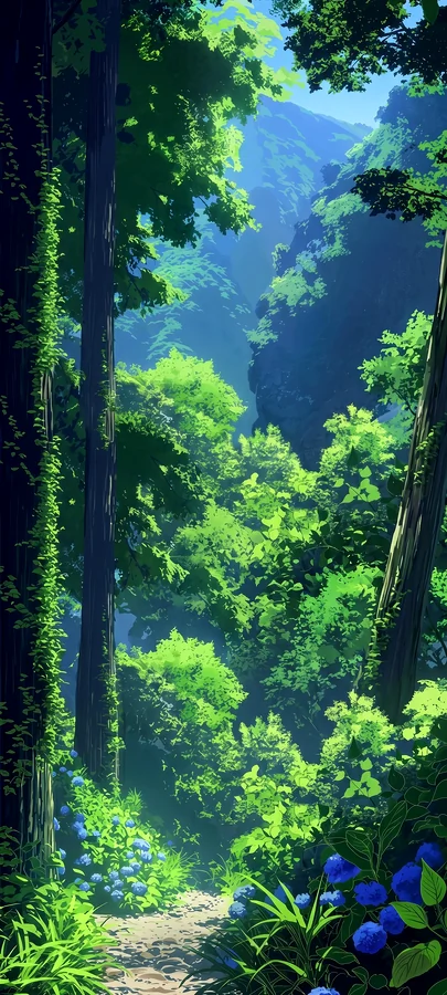 Pixel Art Dschungel Hintergrundbild – Mystisches Natur Wallpaper in 4K