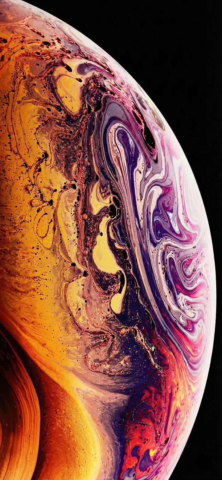 Planet mit Farb wirbeln in Orange und Lila – iPhone Hintergrundbild