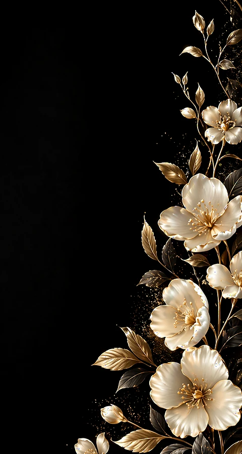 Schwarz Hintergrundbilder iPhone 4K – Elegantes Blumen Wallpaper