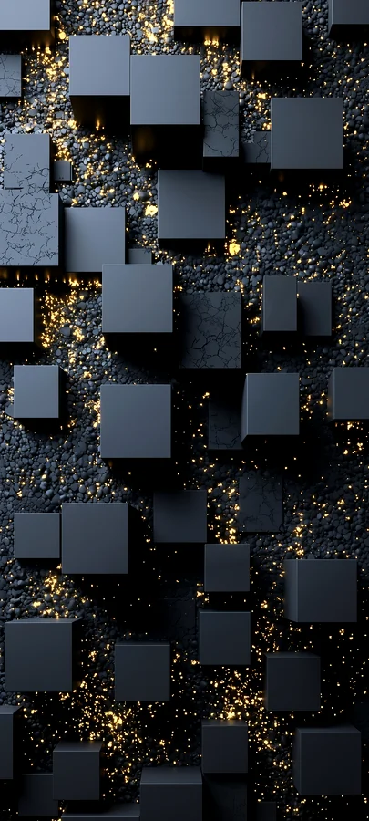 Schwarzes Luxus Muster – Modernes Abstrakt Handy Hintergrundbild in 4K