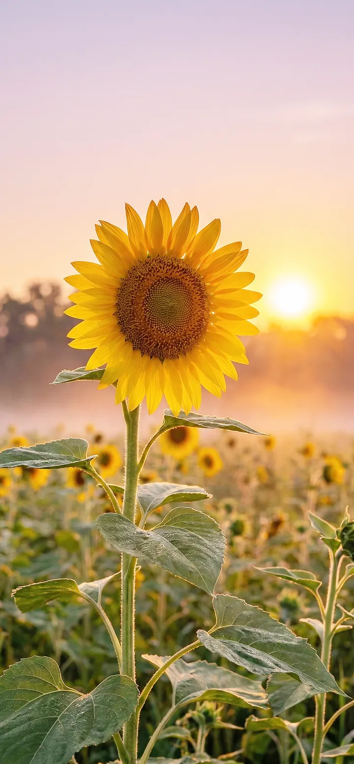 Sonnenblume Hintergrundbilder Handy – 4K Natur Wallpaper mit Sonnenuntergang