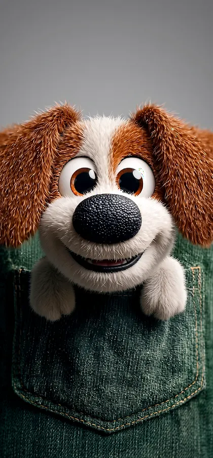 Süßer Cartoon Hund – Niedliches Handy Hintergrundbild in 4K