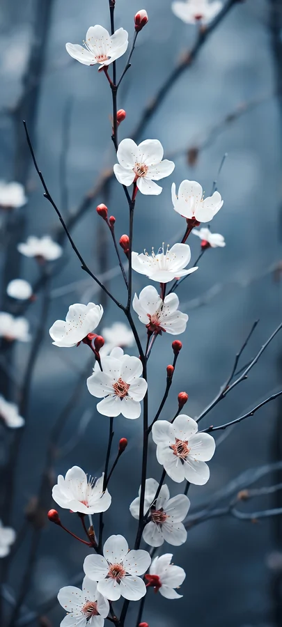 Weiße Kirschblüten Hintergrundbild – Elegantes Sakura Wallpaper in 4K