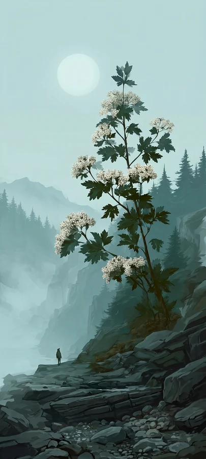 Weiße Wildblumen Nebel Hintergrundbild – Ruhiges Natur Wallpaper in 4K