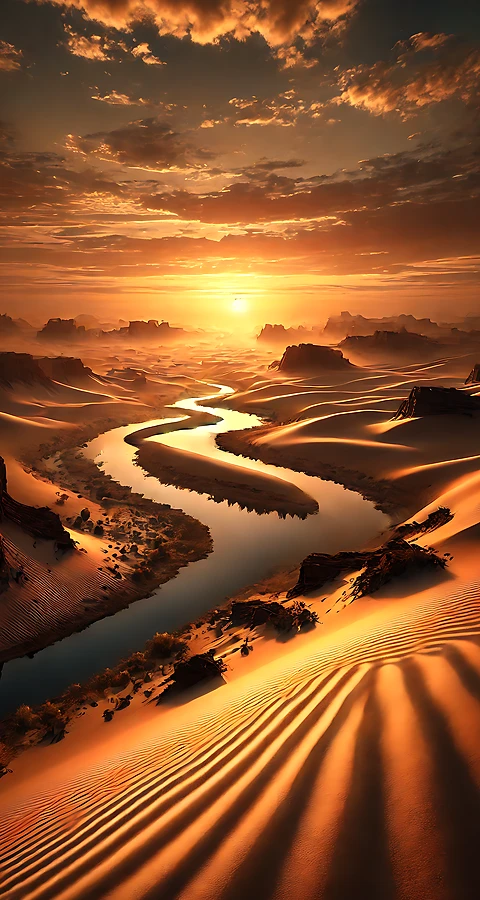 Wüsten Sonnenuntergang Hintergrundbild – iPhone & Samsung Wallpaper 4K
